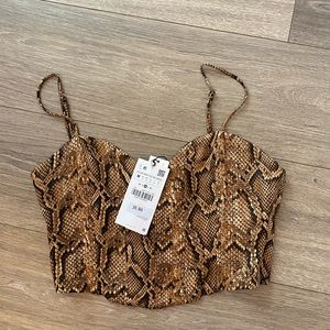 ZARA corset top in snake print Size M